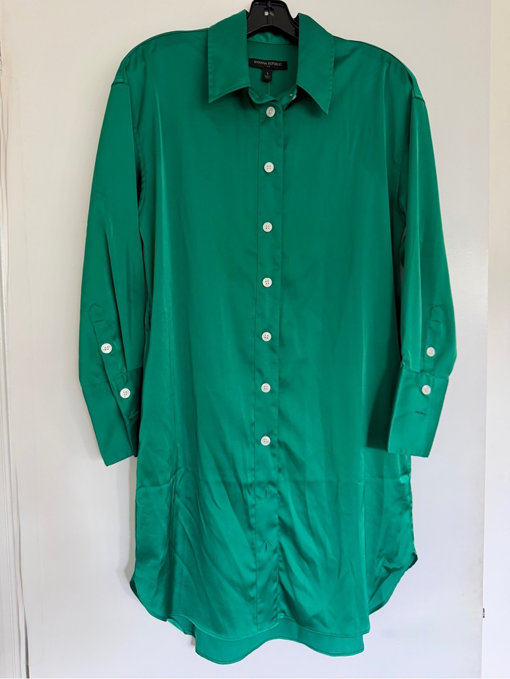 Banana Republic Emerald Green Shirt Dress NWT